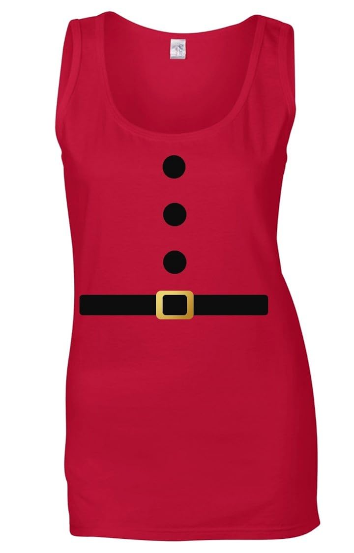 Red Santa Ladies Vest Amazon.co.uk Clothing