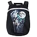 Yipinu Neoprene Laptop Backpack Notebook Bags Three Wolf and Moon