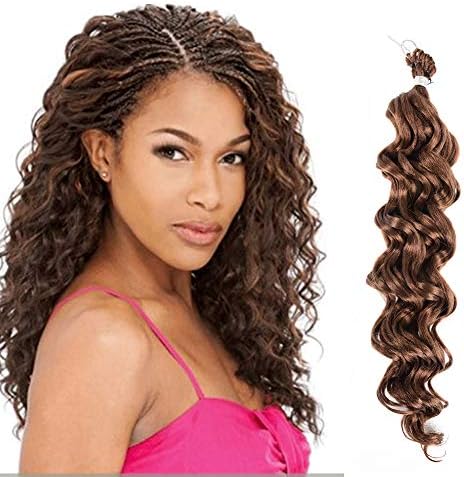 UNA 24inch Ocean Wave Crochet Braids (36strands/Piece, 4Pieces /Pack) Synthetic Crochet Hair Extension (27#)