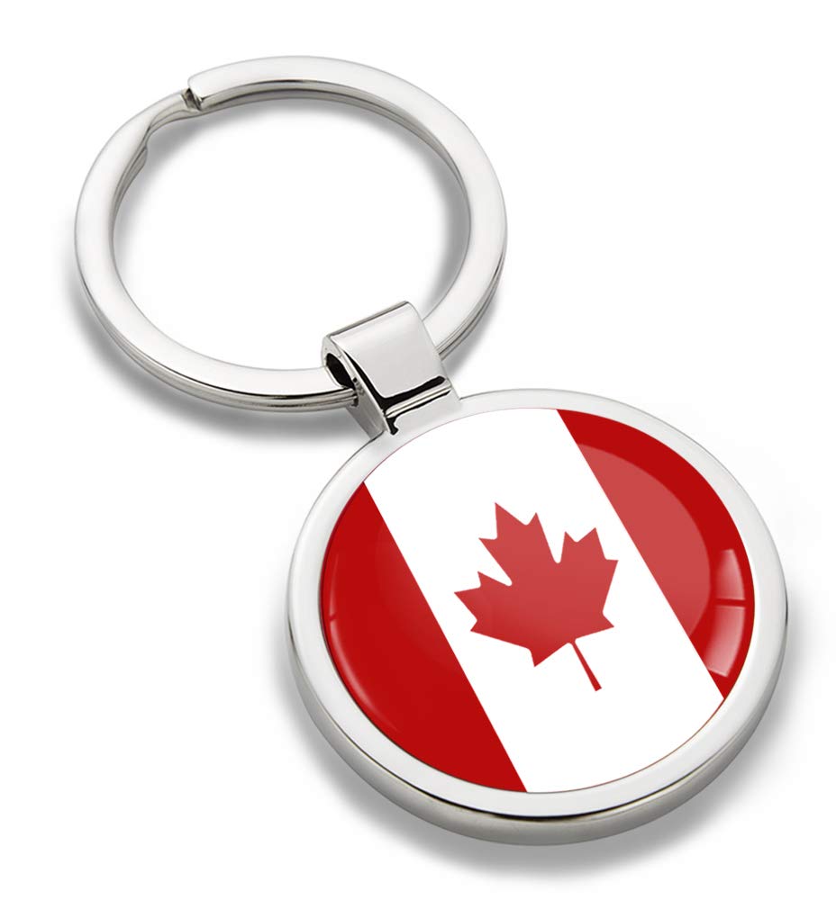 Biomar Labs Stainless Steel Metal Keychains Country Flag National Flags Design Durable Accessory Car House Keys Backpack Gift Travel Souvenir (Canada Canadian Flag KK 184)