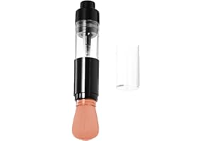 Refillable Loose Powder Bottle Jar, 1PC Pressed Powder Brush Applicator, Press-type Makeup Brush, Spray Paint Brush, Red