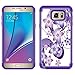 Samsung Galaxy Note 5 Case,Yiakeng Shock Absorbing Dual Layer Protective Fit Armor Phone Case Cover Shell for Samsung Galaxy Note 5 (Purple Flower)