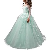 Abaowedding Lovely Flower Girl Dress Lace Long Sleeves Prom Gown