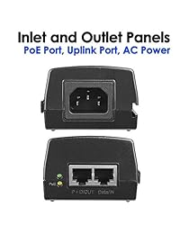 icreatin 48 V60 W adaptador de inyector PoE Power Over Ethernet Gigabit integrado [60 W alta fuente de alimentación] 1000 Mbps IEEE 802.3 af at Compliant, hasta 100 metros (328 pies)