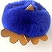 Valpeak Rabbit Fur Ball Pom Pom Keychain for Bag Charms with Black Key Ring (Royal Blue)