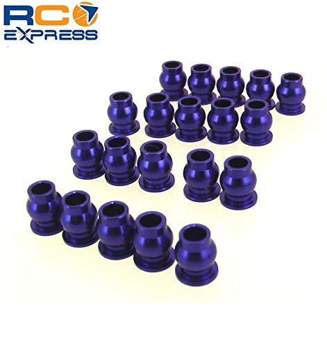 Hot Racing SCP160B06 Blue Aluminum Hollow Ball Set 20 for AX-10, SCX10, Ridgecrest, Blue