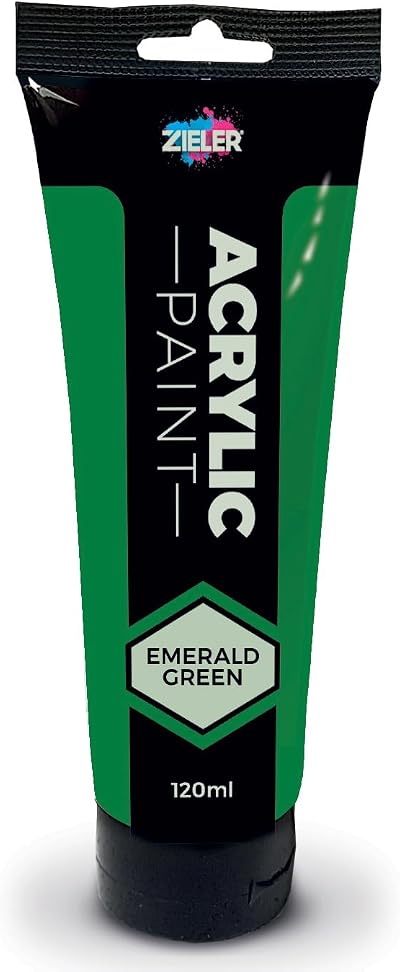 Zieler Emerald Green Acrylic Paint 120ml Easy Squeeze Tube