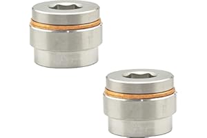 I Little Bamboo O2 Oxygen Sensor Bung and Plug with Copper Washer, 304 Stainless Steel O2 Sensor Bungs and Plugs, M18 X 1.5 Thread Universal Stepped Mounting Bung and Inner Hex Head Plug - 2 Pack