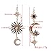 MengPa Star Dangle Earrings for Women Sun Moon Mismatched Crystal Vintage Asymmetrical Jewelry 3202