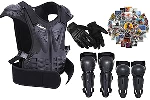AIKELAI Kids Dirt Bike Gear，Kids Motorcycle Gear，Youth Chest Protector with Elbow Knee Shin Pad and Gloves, Motocross Protective Gear, Dirtbike Full Body Protection Suit
