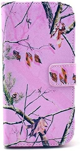 Ceslysun ® HTC One M8 Case - Premium Wallet PU Leather Case Flip Cover Case With Credit Card Slot For HTC One M8 2014 Release (Tree Pink)
