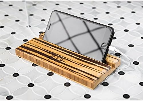 Phone stand Dad Boyfriend Personalized Men Charging Station Monogram Initials Gift for Him iPhone Galaxy Smartphone Organizer Tiger Stripe