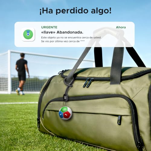 UGREEN FineTrack 2 Bluetooth Localizador Inteligente 1 Pack, Diseño de Balón de Fútbol, Batería de 7 Años No Recargable, 110dB, IP68, Compatible con Find My (iOS), Diseño de Temática Norteamericana