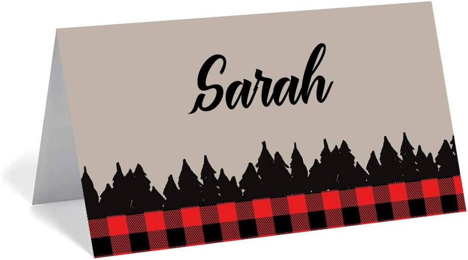 Red Door Inspirations Buffalo Plaid Place Card/Food Tent Sign/Gift Tag - 30 Count