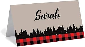 Red Door Inspirations Buffalo Plaid Place Card/Food Tent Sign/Gift Tag - 30 Count