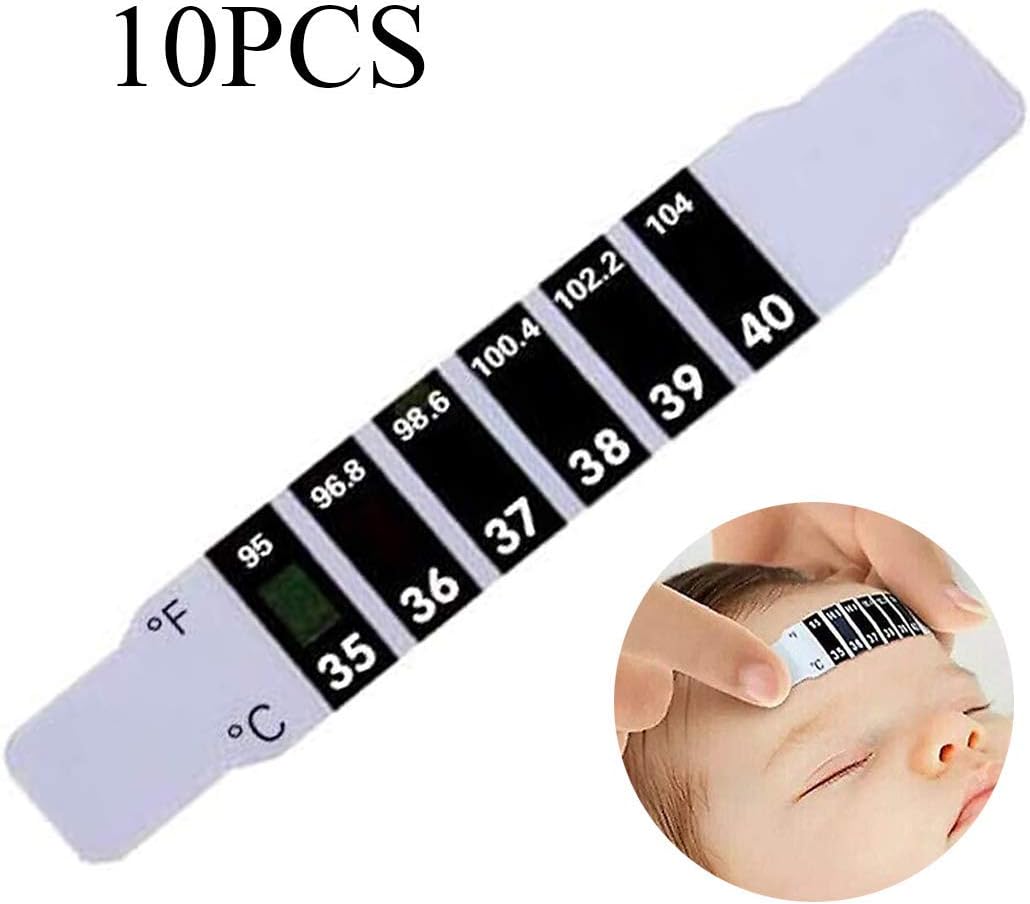 10 PCS Forehead Head Strip Thermometer Fever Body Baby Child Kid Adult