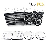 BENOSS 100 Pcs Double Sided Black Foam Tape Heavy Duty Mounting Tape Adhesive Strong Stickers Ideal For Hook, Panel, Doorplate, Photo Frame (50pcs Square and 50pcs Round)