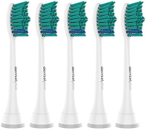 DentalPlus Replacement Toothbrush Heads for Philips Sonicare Electric Toothbrush - Compatible with HX 6014 ProResults, Platinum, EasyClean, DiamondClean Toothbrush models (5 Pack)