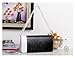 Deshiny White Black Serpentine Leather Clutch Bag
