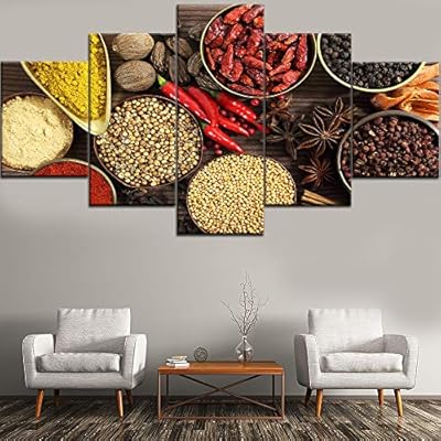 Abothb Wall Art Hd Prints Home Decorative 5 Pieces Spices Canvas Grain Food Painting Restaurant Kitchen Pictures Artwork Poster 30x40cm 30x60cm 30x80cm Buy Online At Best Price In Uae Amazon Ae