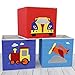 Paylak SCR641 Kids Storage Organizer Bins Fabric Set of 3 Train Plane Car