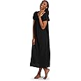 Miss Elaine Nightgown - Women's Long Tricot Nightgown, Short Flutter Sleeves, Comfortable Lightweight Fabric, Sleepwear
