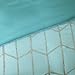 Intelligent Design Raina Duvet Set Metallic Print Geometric Style Embroidered Toss Pillows Modern Trendy All Season Comforter Cover Bedding-Set with Matching Sham, Full/Queen, Aqua/Silver 5 Piece