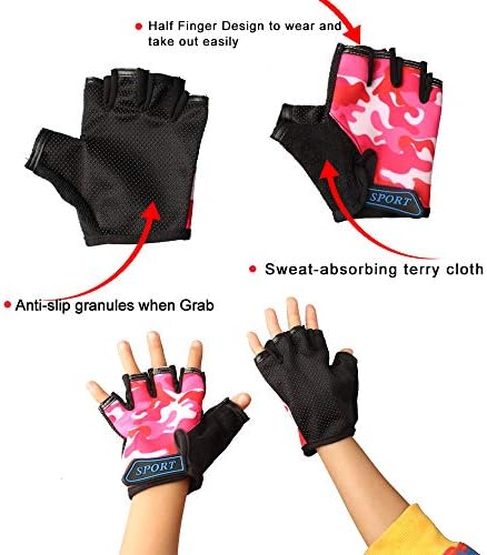 Child's biking protective gear set including helmet, elbow pads, and wrist guards.