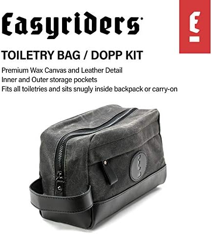 Easyriders Black Leather and Wax Canvas Toiletry Bag for Men (Limited Edition) 2 Easyriders Black Leather and Wax Canvas Toiletry Bag for Men (Limited Edition)