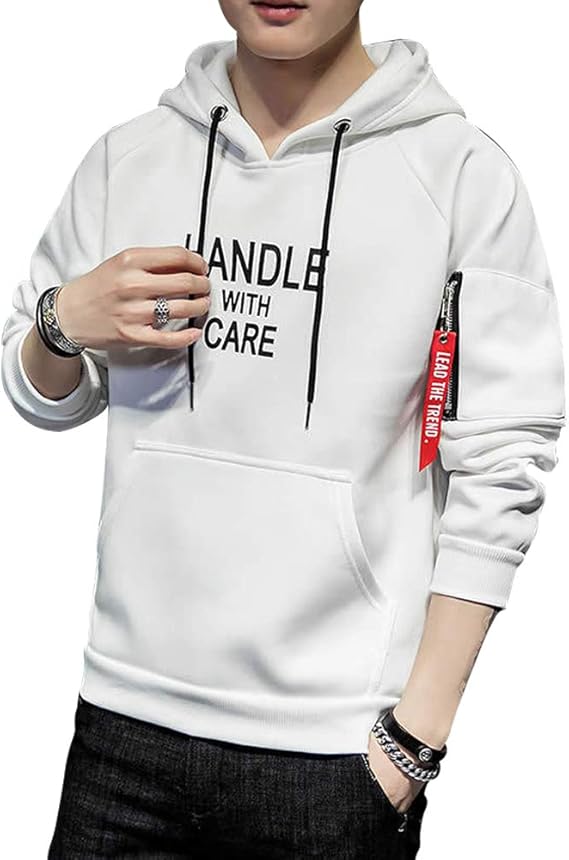 Amazon メンズ パーカー 長袖 プルオーバー フード付き 柔らかい 通気 大きいサイズ 定番 無地 カジュアル ゆったり 秋 冬 春 White Xl トレーナー パーカー 通販