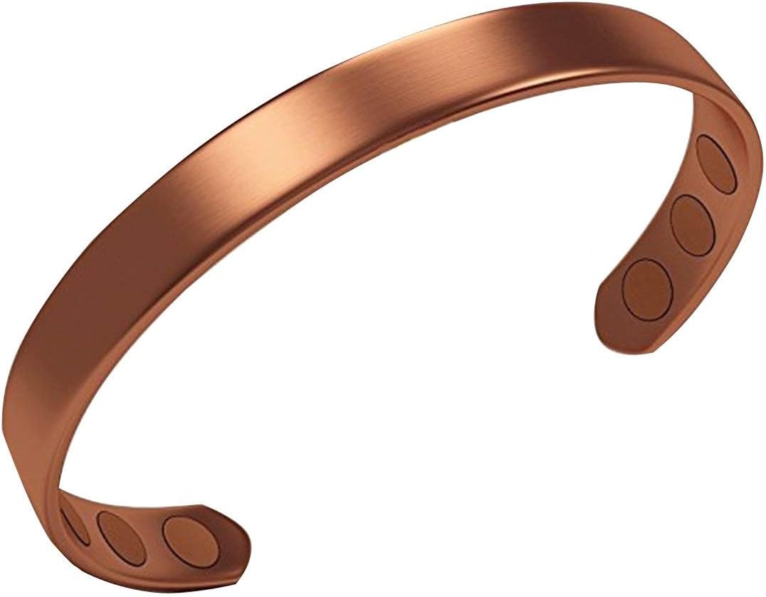 iFun iCool Pure Copper Magnetic Bracelet ROSE Gold Bangle Bracelets Magnetic Therapy Healing Bracelets Arthritis Pain Relief, Medium