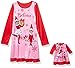 Elf on The Shelf Big Girl's Elf on The Shelf Nightgown with Matching Doll Gown Sleepwear, Believe in red, 10