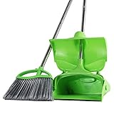 GLOYY Broom and Dustpan set Standing Upright Sweep Set for Home Office Commercial Hardwood Floor Use Out Door Garden Lobby