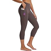 baleaf Women's Capri Leggings with 3 Pockets Tummy Control 21" Inseam Workout Capris Yoga Pants