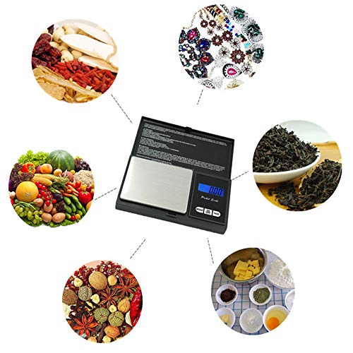 elecfan Digital Pocket Scale, 500g/0.01g Kitchen Scale Jewelry Mini Scale, Portable Travel Food Scale, Jewelry Scale with Back-Lit LCD, Tare,Stainless Steel - 500g/0.01g - Thumbnail 2