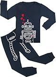 BOOPH Boys Pajamas 2 Piece Machine Long Sleeve Pajama Set 100% Cotton Sleepwear Size 2T-7T (4T)