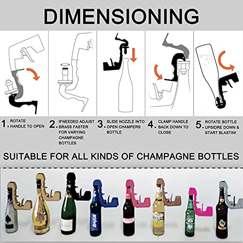 THSYMOR Champagne Gun, Plastic Adjustable Champagne Spray Gun/Beer Gun