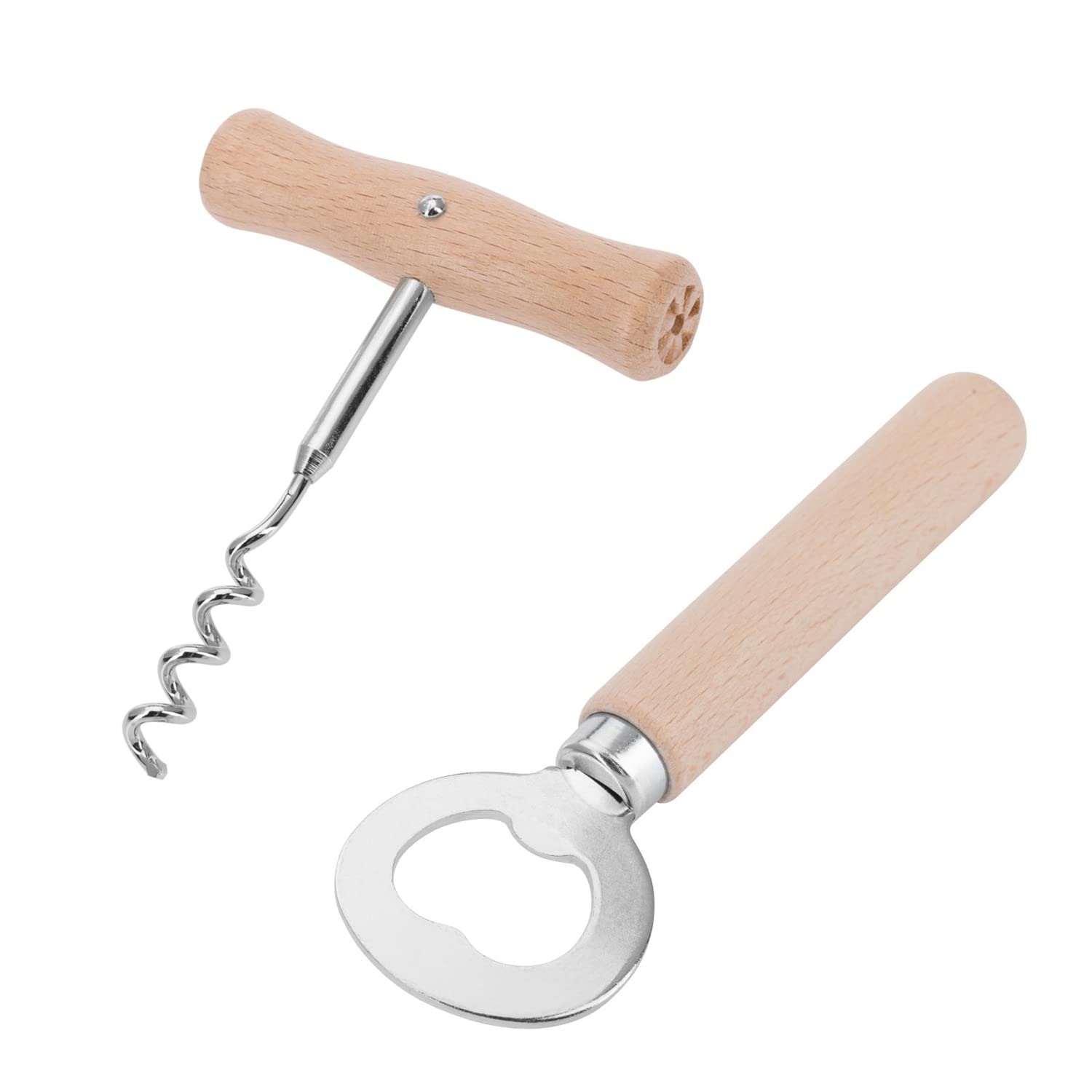 Westmark Set: 1 Corkscrew (Spiral with Soul) + 1 Bottle Opener, Woody/Steel, Light Brown/Silver, 100822E7
