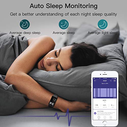 FYLINA Fitness Tracker HR, Activity Tracker Watch with Heart Rate Monitor and Sleep Monitor, IP67 Waterproof Smart Bracelet with Step Counter, Calorie Counter, Stopwatch, Pedometer for Men Women Kids