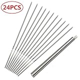 Ansuyai BBQ Barbecue Skewers (Set Of 24),Stainless Steel Flat Metal Grilling Skewers Set, Reusable BBQ Sticks With Portable Skewer Container Tube