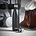 VonShef Double Wall Insulated Stainless Steel Vacuum Water/Drinks/Sports Bottle - 100% BPA-Free - Matte Black