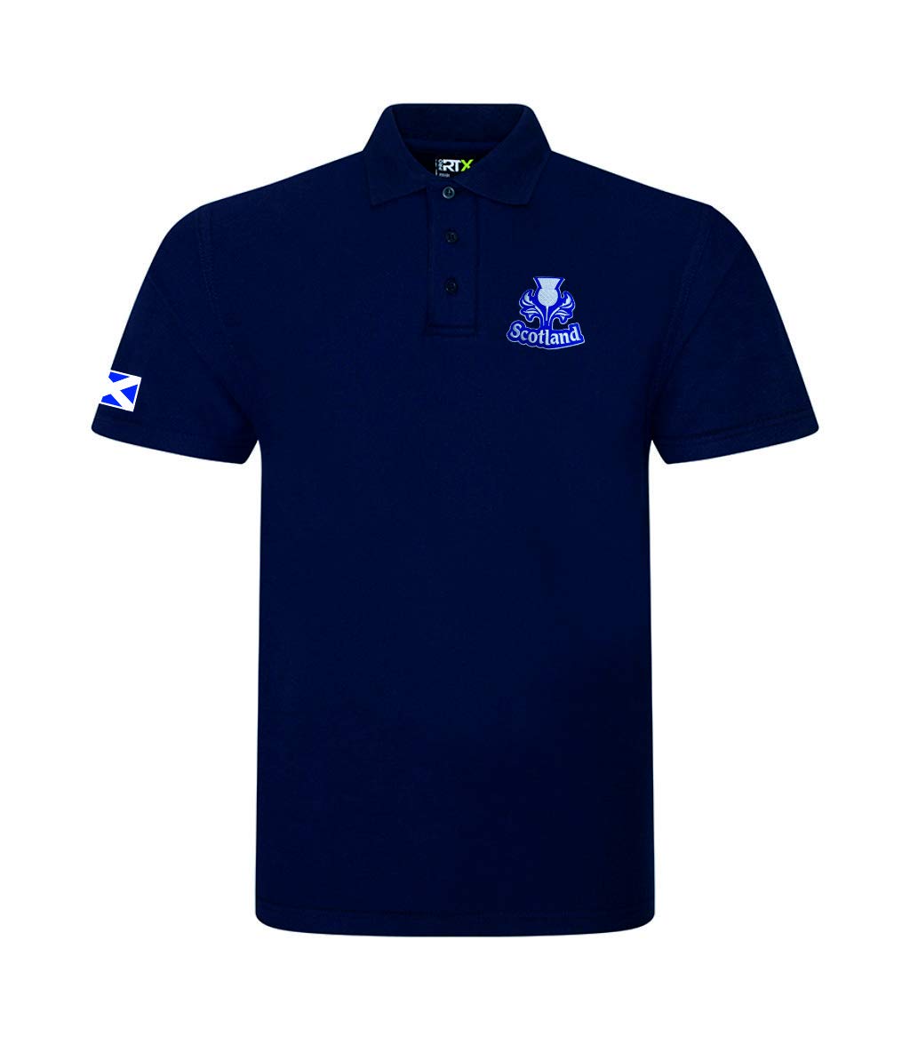 Super Lemon Scotland Rugby Polo Shirt - Exclusive Retro Vintage Design for Men & Women | Perfect for Scottish Rugby Fans | Available in Sizes up to 7XL | Ideal for 6 Nations & World Cup (M) Blue