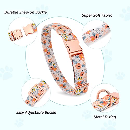 WHIPPY Soft Bow Tie Dog Collar Adjustable Cute Bowtie Dog Collars with Metal Buckle for Small Medium Large Dog Girls Boys, Orange, S