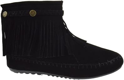 moccasin ankle boots with fringe