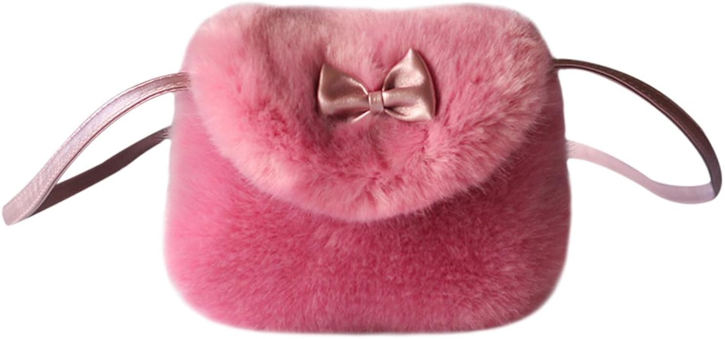 pink faux fur purse