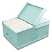 Collapsible Garment Storage Box for Wardrobe Organizer, Divider boards, Folding Lidded Underbed Storage Box, 60L, Green