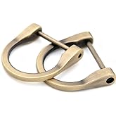 Loosco U Shape Horseshoe D-Rings, 4 PCS DIY Leather Craft Key Holder Purse Accessories for 1 Inch Strap (Brushed Brass)