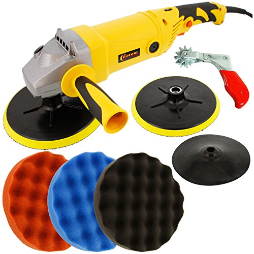 Click Here to See More Images Custom Shop Heavy Duty Variable Speed Polisher with a Professional 3 Waffle Pad Buffing and Polishing Kit