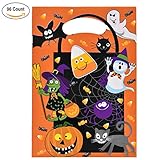 Gift Boutique 96 Halloween Bags Plastic Goody Trick Or Treat Bags; Halloween Kids Party Favor Supplies 6 3/4