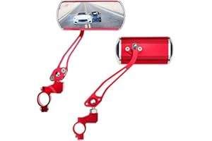 NAKAZAWA Bike Mirrors Handlebar Rearview Mirror, Bicycle Mirrors for Handlebars 2 pack, Bike Mirrors for Handlebar for Electric Bike, Mountain Bike, and Fixed Gear Bike (Red)